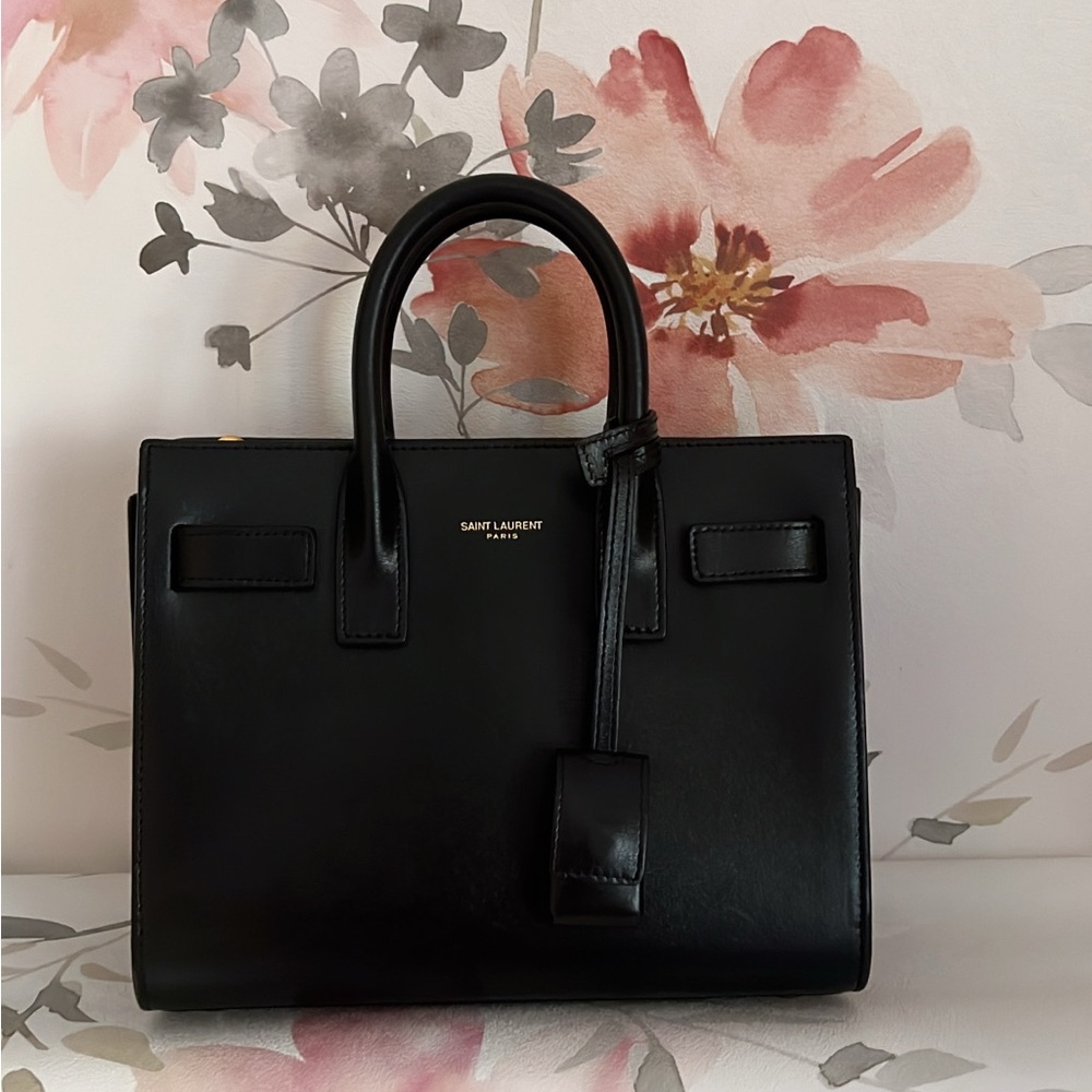 Saint Laurent Black Leather Satchel